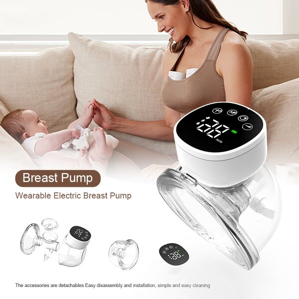 Wearable Breast Pump - Portable Hands-Free Low Noise ABS Food Grade Baby Care