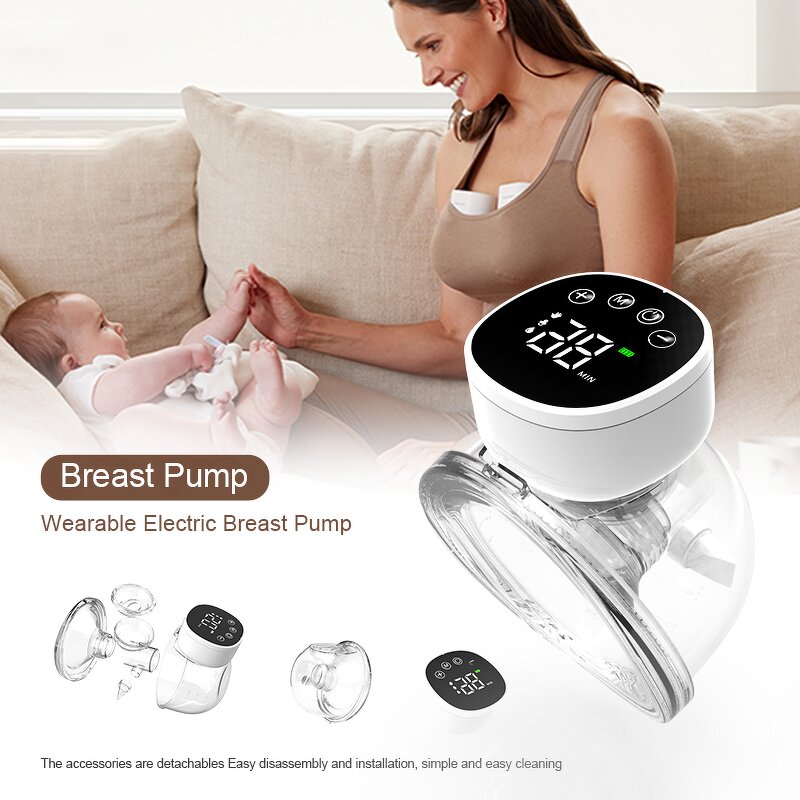 Wearable Breast Pump - Portable Hands-Free Low Noise ABS Food Grade Baby Care