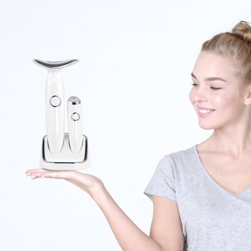 U-Shape EMS Beauty Device - Home Use Micro-current Wrinkle Remover LED Face Neck