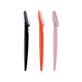 Stainless Steel Eyebrow Razor - Thick Handle Painless Shaving Blade with Cover