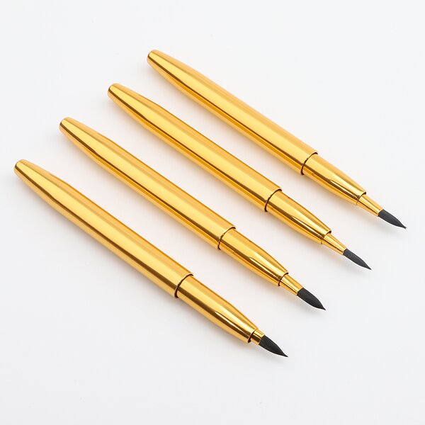 Mini Lip Makeup Brush - Portable Metal Handle Retractable Lipstick Gloss Tool