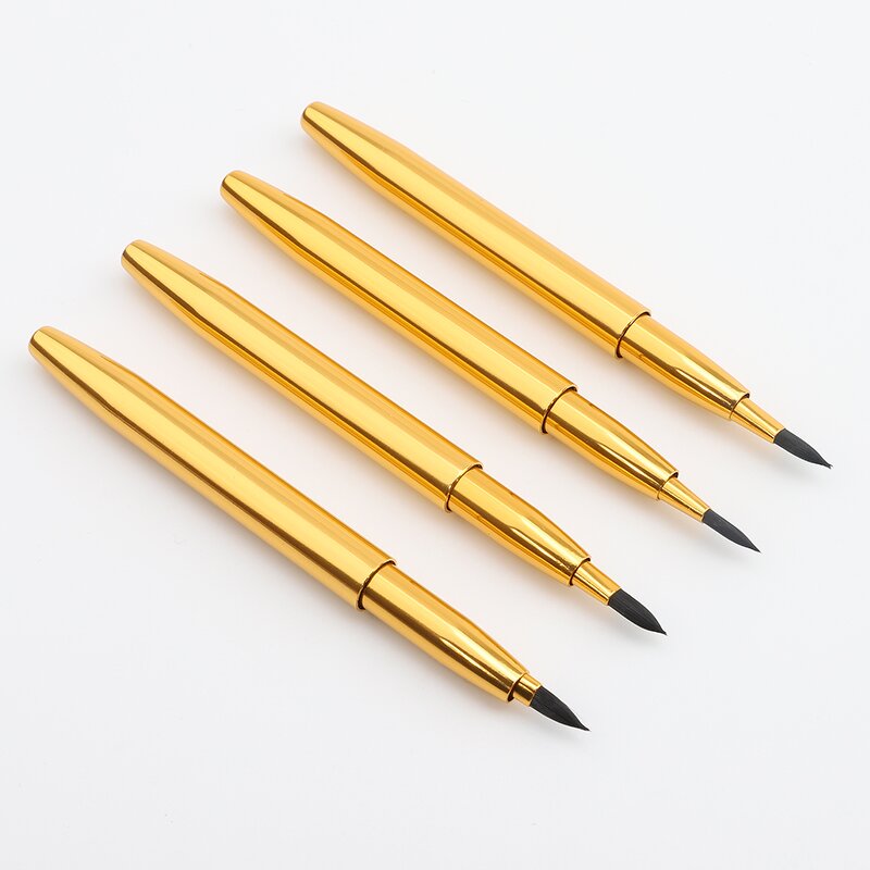 Mini Lip Makeup Brush - Portable Metal Handle Retractable Lipstick Gloss Tool