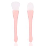 Double-end Silicone Mask Brush - Pink Custom Logo Soft Face Brush with Spatula