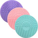 Round Silicone Cleaning Pad - Makeup Brush Cleaner Portable Suction Cup Tool