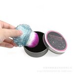 Metal Box Makeup Brush Cleaner - Black Sponge Dry-use Color Removal Switch Tool