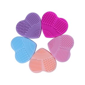 Heart Shape Silicone Mat - Makeup Brush Cleaner Multiple Texture Cleansing Pad