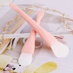 Double-end Silicone Mask Brush - Pink Custom Logo Soft Face Brush with Spatula