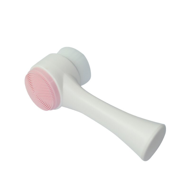 3D Vertical Silicone Brush - 2 in 1 Manual Dual-Action Facial Cleansing Tool