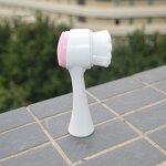 3D Face Cleansing Brush - Double-side Synthetic Hair Silicone Exfoliating Tool