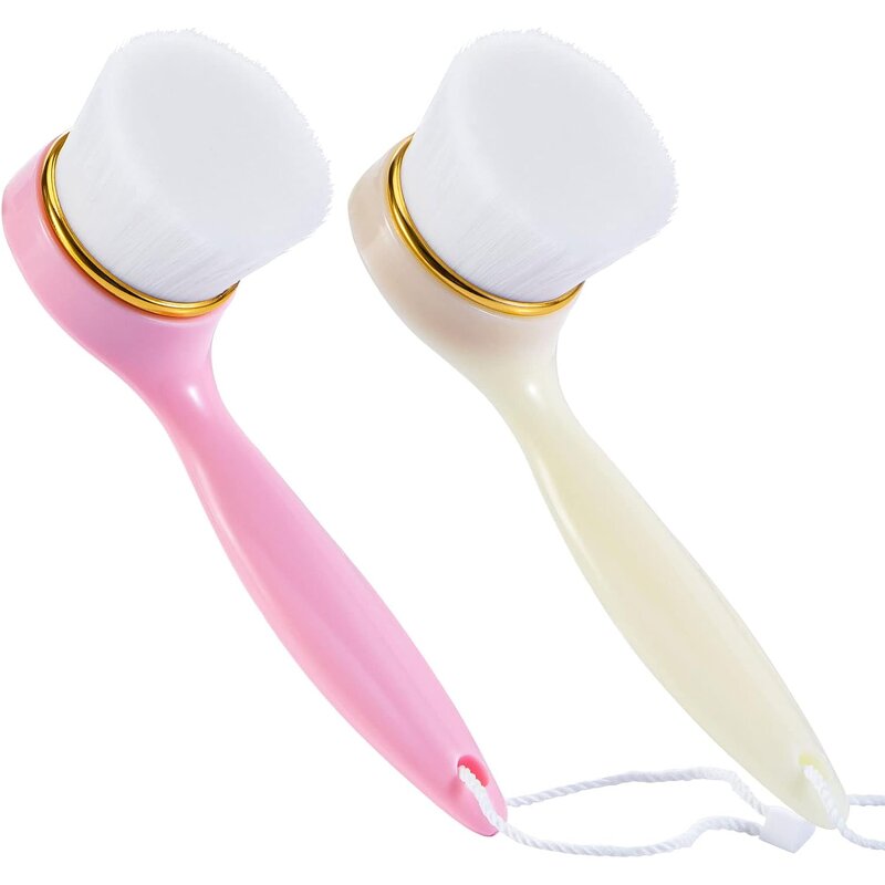 Long Handle Facial Brush - Free Samples Super Fine Nylon Hair Pore Cleansing Tool