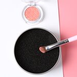 Metal Box Makeup Brush Cleaner - Black Sponge Dry-use Color Removal Switch Tool