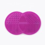 Double Round Silicone Mat - Makeup Brush Cleaner Back Suction Home Trip Tool