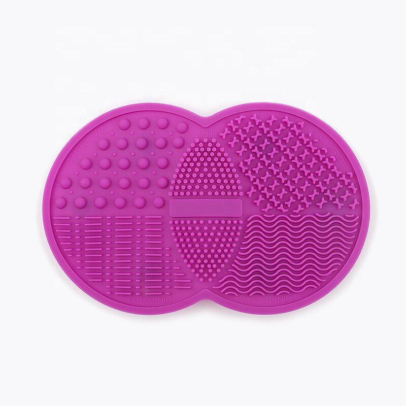 Double Round Silicone Mat - Makeup Brush Cleaner Back Suction Home Trip Tool