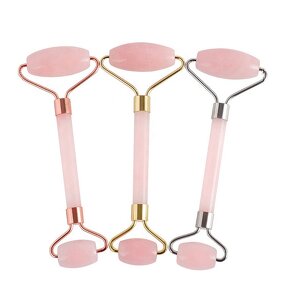 Rose Quartz Jade Roller - Dual-Ended Anti-aging Cooling Facial Massage Tool