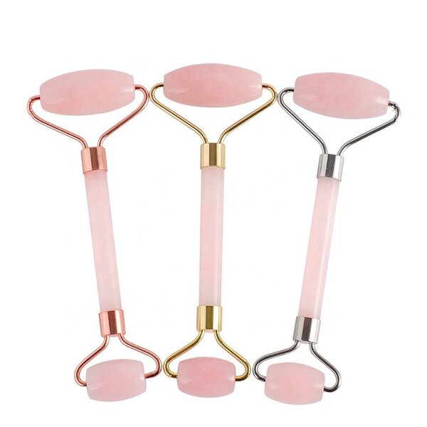 Rose Quartz Jade Roller - Dual-Ended Anti-aging Cooling Facial Massage Tool