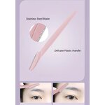 Stainless Steel Eyebrow Razor - Thick Handle Painless Shaving Blade with Cover