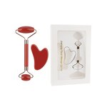 Black Jade Roller Gua Sha Set - Skincare Crystals Face Lifting Massage Tool