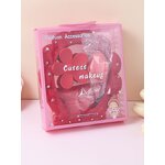 Flannel Bow Hairband Set - Facial Mask Brush Makeup Egg Case Skincare Gift