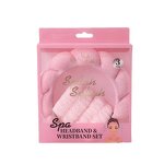 Facial Spa Headband Set - Wholesale Custom Logo Terry Cloth Wristband for Women