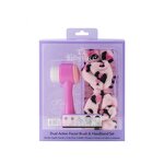 Double Sided Facial Cleansing Brush - Portable Plastic Silicone Fiber Sponge Set