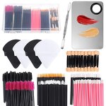 Disposable Makeup Tools Kit - Mascara Wands Lipstick Eyeliner Brush Powder Puff
