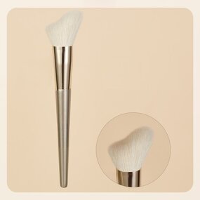 Single Makeup Brush - Wooden Handle Soft Synthetic Loose Powder Blusher