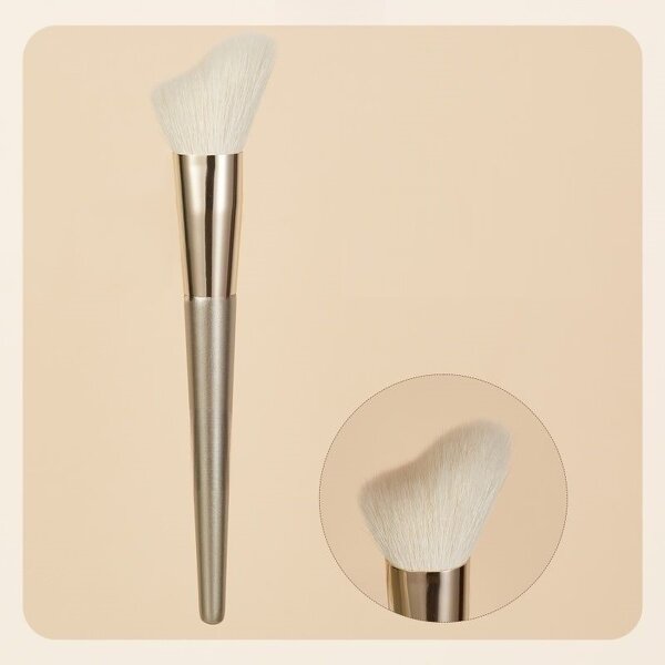 Single Makeup Brush - Wooden Handle Soft Synthetic Loose Powder Blusher