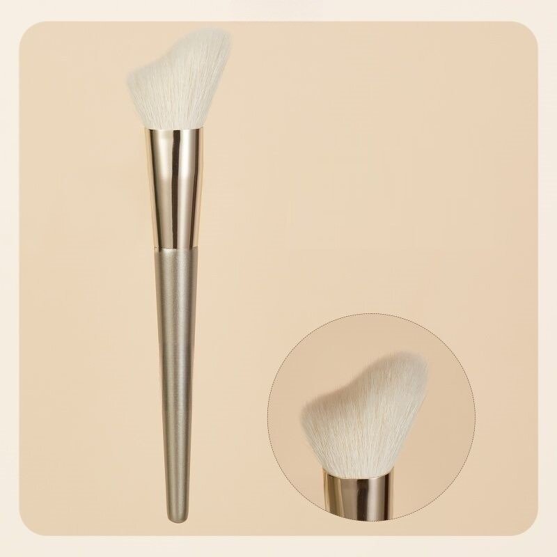Single Makeup Brush - Wooden Handle Soft Synthetic Loose Powder Blusher