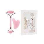 Black Jade Roller Gua Sha Set - Skincare Crystals Face Lifting Massage Tool