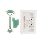 Black Jade Roller Gua Sha Set - Skincare Crystals Face Lifting Massage Tool