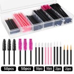Disposable Makeup Applicator Kit - Mascara Wand Lip Eyeliner Brush with Case