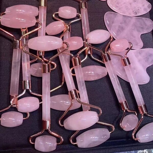 Natural Quartz Jade Roller - Anti Wrinkles Facial Body Care Gua Sha Tool