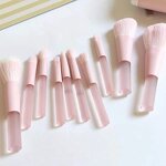 10 Pcs Makeup Brush Set - Hot Selling Peach Pink Mini Eye Paint Cosmetic Bag