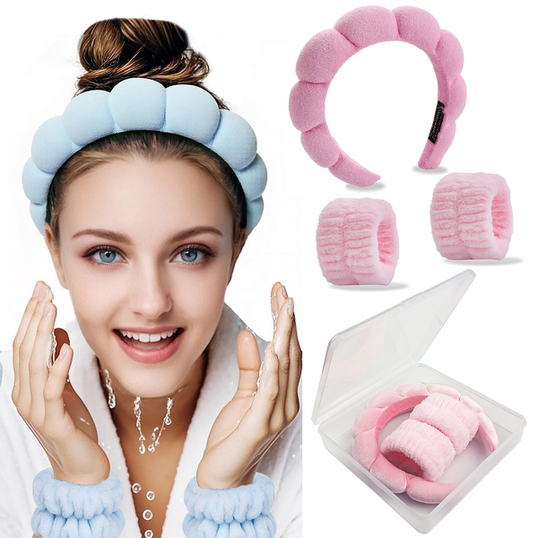 Bow Headband Wristbands Set - Wholesale Beauty Sponges Maternity Powder Puffs