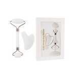 Black Jade Roller Gua Sha Set - Skincare Crystals Face Lifting Massage Tool