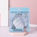 Facial Spa Headband Set - Wholesale Custom Logo Terry Cloth Wristband for Women