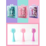 Double Sided Facial Cleansing Brush - Portable Plastic Silicone Fiber Sponge Set
