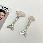 Natural Crystal Massage Stone - Hot Pink Purple White Oval Spa Compress Tool