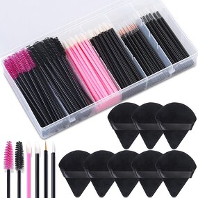 Disposable Makeup Applicator Kit - Mascara Wand Lip Eyeliner Brush with Case