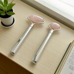 Natural Crystal Massage Stone - Hot Pink Purple White Oval Spa Compress Tool