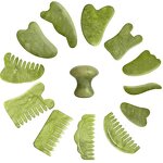 Jade Face Gua Sha Comb Set - OEM ODM Guasha Board Scraper Beauty Tools