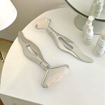 Natural Crystal Massage Stone - Hot Pink Purple White Oval Spa Compress Tool