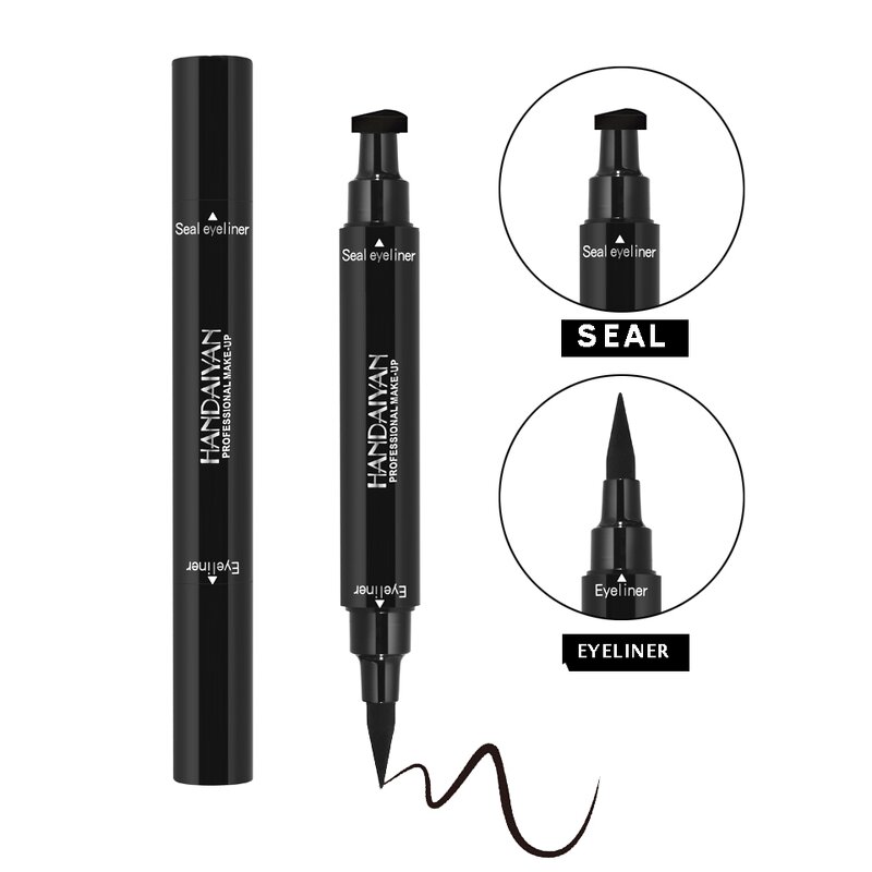 Eyeliner Manufacturer - HANDAIYAN Double-end Triangle Stamp Waterproof 2-in-1