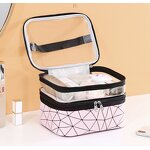 Cosmetic Bag Manufacturer - Multifunction Double Transparent Big Capacity Travel Makeup