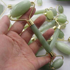 Facial Massage Roller Manufacturer - Double Heads Jade Stone Face Lift Slimming