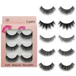False Eyelashes Manufacturer - 3 Pairs Natural Thick 3D Mink Soft Long Extension