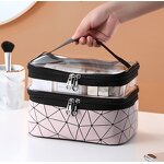 Cosmetic Bag Manufacturer - Multifunction Double Transparent Big Capacity Travel Makeup