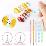 Nail Art Tool Manufacturer - 5pcs Crystal Handle Rhinestone Pickers Dotting Pen