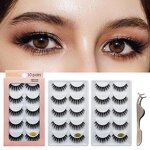 False Eyelashes Manufacturer - 10 Pairs HandMade Mink 3D Natural Long Contains Tweezers