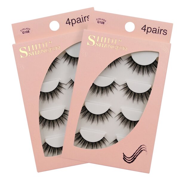 False Eyelashes Manufacturer - 4 Pairs Natural Thick 3D Mink Soft Long Extension